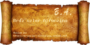 Brüszler Alfonzina névjegykártya